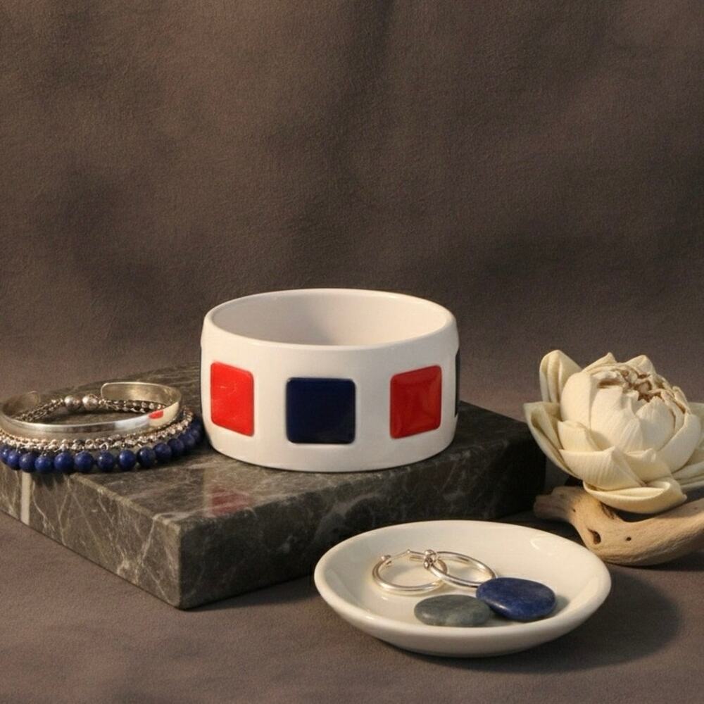 Vintage German Red, White & Blue Bracelet
